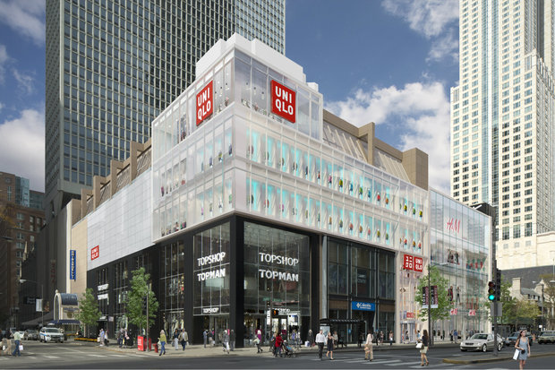  An artist's rendering of the Uniqlo store opening Oct. 23 at 830 N. Michigan Ave. 