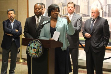  Backed by Aldermen Danny Solis, Roderick Sawyer, Joe Moore and Patrick O'Connor, Ald. Michelle Smith said they were out to cap a monthly garbage fee at $11 or less. 