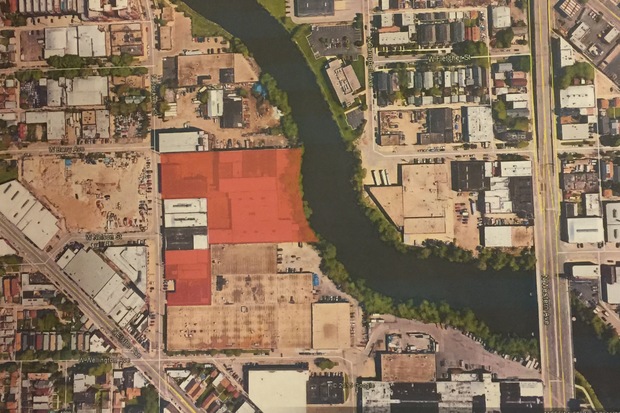  The red area on this Google Maps screenshot shows 3057 N. Rockwell St., where developers hope to create a complex filled with industrial companies and small retail. 