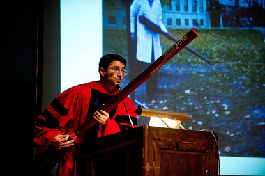  Professor Aaron Dinner created a potato gun to make his case in the 2010 Latke Hamantash Debate. 