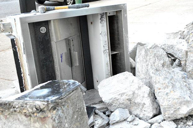  Work was underway Tuesday at the former Broadway Bank building in Edgewater, a city landmark, yet no permits appeared to be issued for the work. 