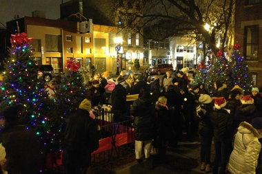  A Christmas tree lighting event in Old Town. 