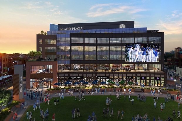  The second year of construction at Wrigley Field includes major work on the plaza and office building that will have first floor retail and dining. 