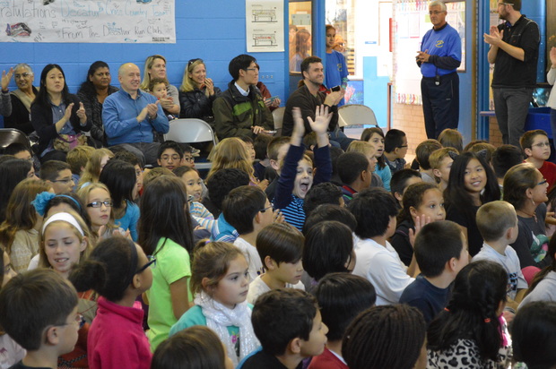  Decatur students and parents from grades 3-6 packed into the gym for an awards ceremony recently. The gym has been approved for no more than 95 occupants by the city.  