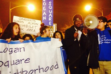  Malcolm Washington, 20, speaks about the gentrification that he says will force his family out of their Logan Square home. 