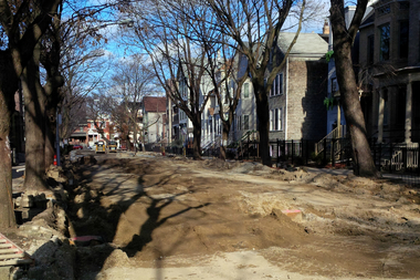  In the beginning of December, construction crews ripped up all of Seminary, reducing it to a dirt road. 