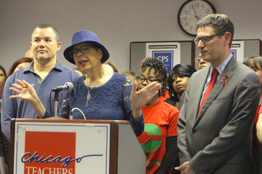  Chicago Teachers Union President Karen Lewis and Vice President Jesse Sharkey (r.) say CPS' actions could speed a teacher strike. 