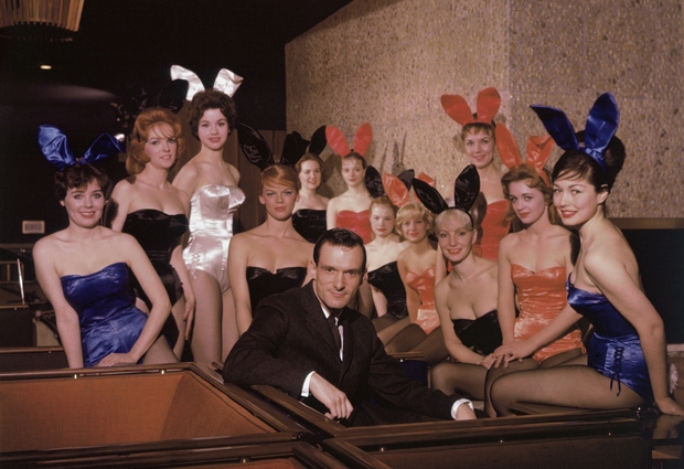  Chicago's Playboy Club was founded Feb. 29, 1960. Hugh Hefner is shown with some of the Playboy Bunnies. 