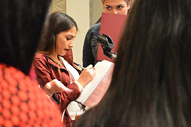  Over 100 from five Chicago Public Schools attended a mock election at Loyola University as part of an interactive civics course. 