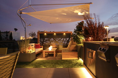  The custom rooftop terrace at 1309 W. Diversey Parkway. 
