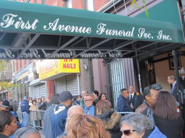 Hundreds of mourners gathered at First Avenue Funeral Service on Tuesday Nov. 1 to say farewell to murdered great-grandmother Julia Hernandez, 73.