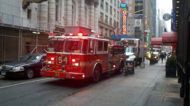 Thirty-five people were evacuated Monday morning from 1530 Broadway because of a smoldering transformer.