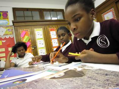  Students learn about ancient Egypt at a sixth grade class at Opportunity Charter School. 