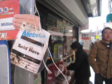 This newsstand has been on the Bowery for 35 years. 