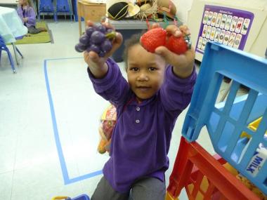 A pre-K student at the Young Diplomats Magnet Academy.