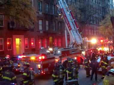  More 100 firefighters responded to a blaze that broke out an Upper East Side apartment building Monday, Nov. 19, 2012.  
