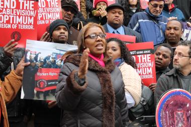  Councilwoman Letitia James urged the City Council to hold Cablevision accountable for alleged labor violations Tuesday, Feb. 26, 2013. 'This is about job security. This is about respecting the right to organize,' she said. 'We give tax breaks to his company. All we're asking for is to respect the right to organize.' 
