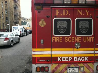  A three-alarm fire tore through a private home in Bed-Stuy, April 28, 2013, FDNY said. 
