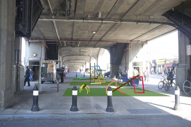  The DOT is installing three sculptures underneath the 40th Street Station in Queens next month. 
