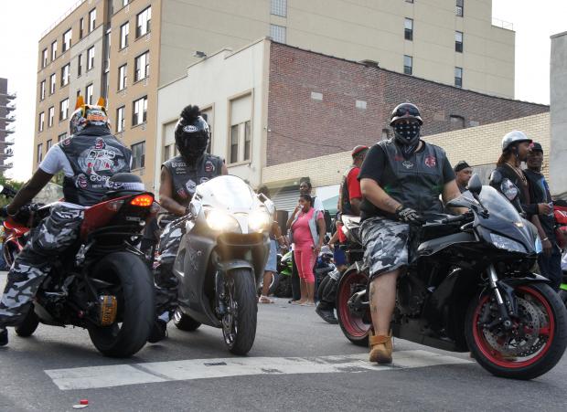  NYC motorcycle clubs pray for a safe riding season at annual Crown Heights event.  
