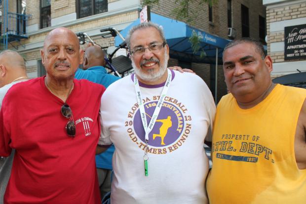   Sunday was the 45th Old Timers' Festival in 111th Street between Lenox and Madison Avenues. The annual stickball game and salsa party is a celebration of the pass time that brought young people growing up in rough neighborhoods so much joy.  
