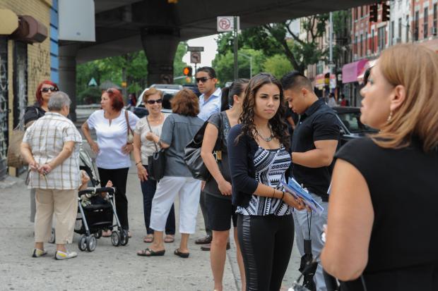  Family and friends gather for slain middle school teacher's wake in Williamsburg, Brooklyn, NY on July 11, 2013 
