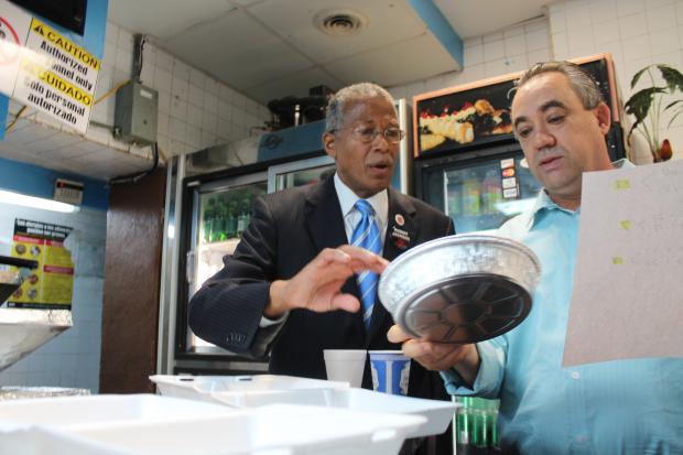  Some Harlem restaurant owners railed against Mayor Michael Bloomberg's proposed plan to ban the use of polystyrene foam containers, commonly referred to as Styrofoam, unveiled in the mayor's final State of the City Address in February. 
