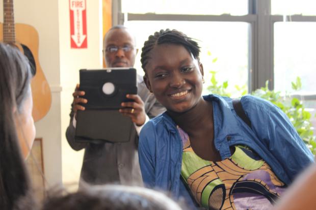   Students at the Inwood Academy charter school hosted a United Nations children's delegation Wednesday.  
