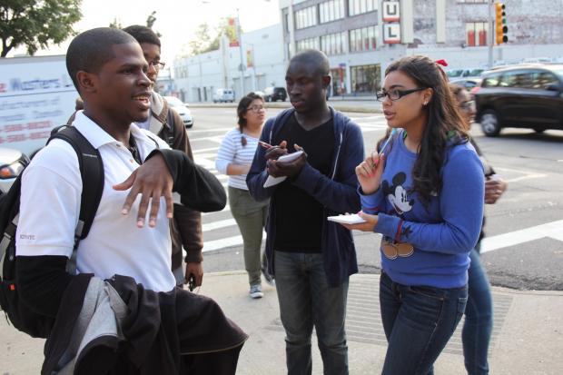  Bronx high school students cover their own communities as part of a free journalism afterschool program run by the Norwood News at Hostos Community College.  
