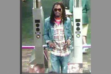  Police are looking for a man, who they said punched a straphanger in the face and sprayed him with an &lsquo;unknown substance.&rsquo; 
