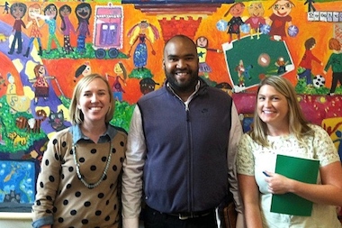  The leadership at Compass Charter School — Michelle Healy, Todd Sutler and Brooke Peters, pictured here, left to right— traveled for nearly a year to learn about best practices from other schools nationwide before opening their Fort Greene school. 