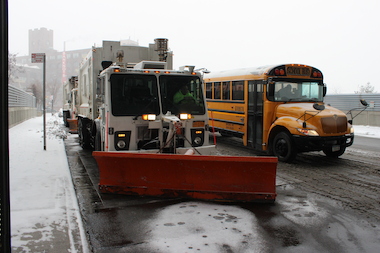  A snow plow at work
 