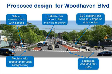  The route will free up lanes for buses that travel on Cross Bay and Woodhaven boulevards.  