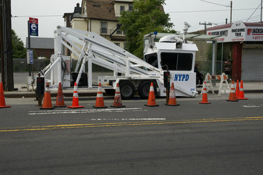  An NYPD SkyWatch on Beach 66th Street and Beach Channel Drive, which was installed last month to help combat crime, police said.  