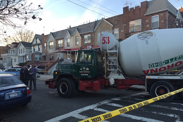  A cement truck struck a woman and two children in Elmhurst Wednesday afternoon, police said. 