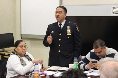  Inspector Carlos Valdez discussed the precinct's crime increase at Wednesday's Community Council meeting. 