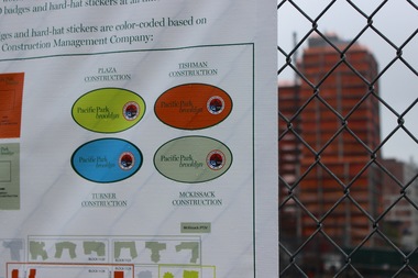  The developers of that Atlantic Yards/Pacific Park project in Prospect Heights have implemented a color-coding system for the four companies of construction workers at the site, following reports of harassment from residents. 