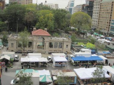 The pavilion in Union Square Park.