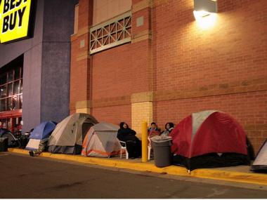 Shoppers lined up Thanksgiving night, 2008, for a crack at Black Friday sales.