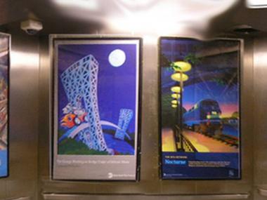 Elevator art has been reinstated on the MTA's terms.