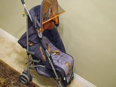 One of the million Maclaren strollers involved in a recall due to a risk of children's fingers getting amputated.