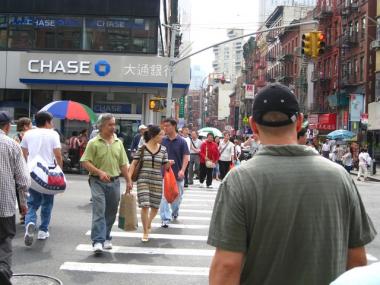Pedestrians cross Canal St. in Chinatown in this photo taken on Sept. 17, 2008.