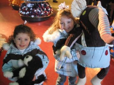 Sisters Sarah (left) and Ava Rajacich want a kid-sized Barbie jeep for Christmas.