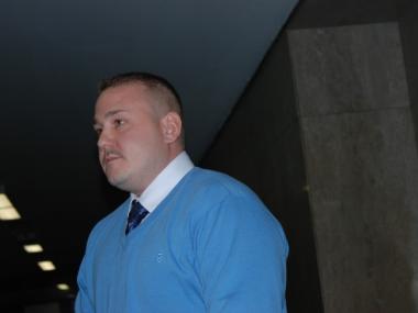 William McCaffrey leaving the courtroom after his official exoneration on Thursday.