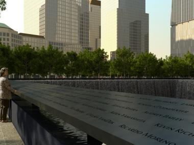 Artist rendering of how the trees will fit into the memorial.