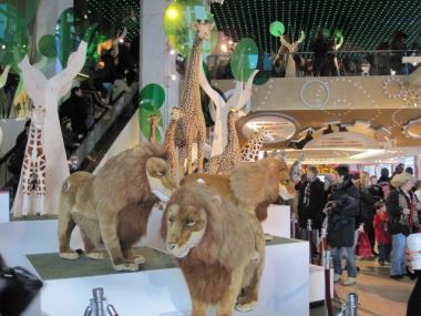 Oversized stuffed animals at FAO Schwarz were a big hit.
