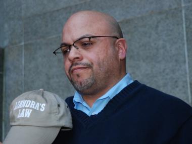 Lenny Rosado, father of 11-year-old Leandra, who died under the care of Carmen Huertas, accused causing a fatal crash on the Henry Hudson Parkway. Rosado was in court to see Huertas' first appearance on Monday. (Shayna Jacobs/DNAinfo)