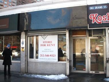 The storefront at 365 Grand St., future home of a glass-enclosed Italian restaurant.