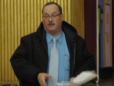 Jeff Hunker of the Blue Knights tried to plead his case for the Garlic Run at a committee meeting for Community Board 2.