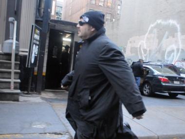 Wilfredo Rosario on White Street near the Manhattan courthouse where his trial started Monday. (Josh Williams)